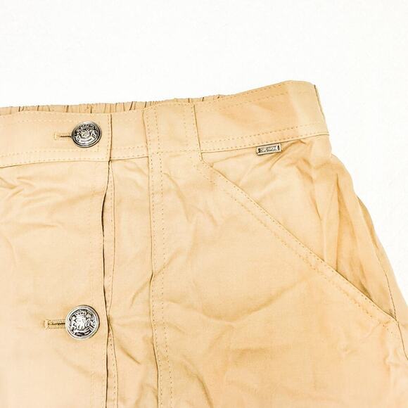 St. John Khaki Button Front Military Skirt Pencil Straight R720001 Size 14 NWT - Picture 4 of 7